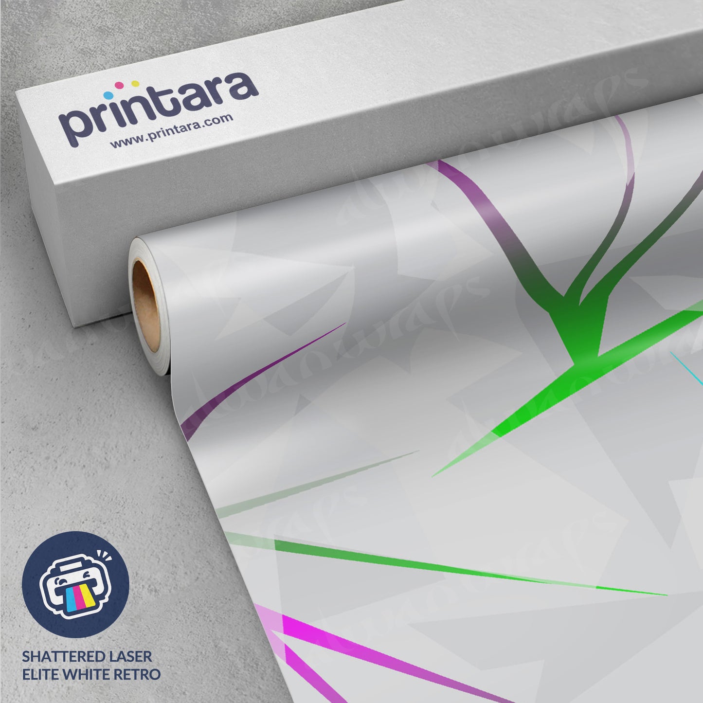 Shattered Laser Elite White Retro Vinyl Wrap