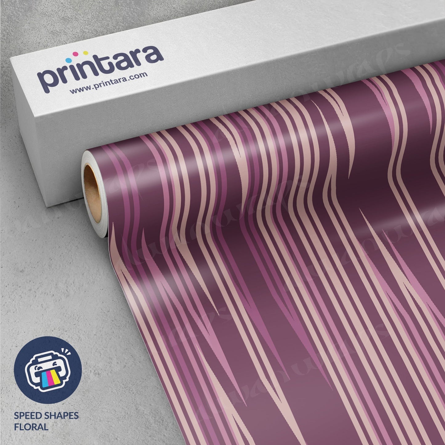 Printara Speed Shapes Floral Vinyl Wrap | Blowout Stock | Gloss Finish | Avery Dennison Media | 5ft x 1ft | 400341