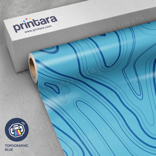 Topographic Blue Vinyl Wrap