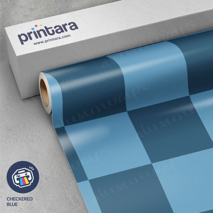 Checkered Blue Vinyl Wrap