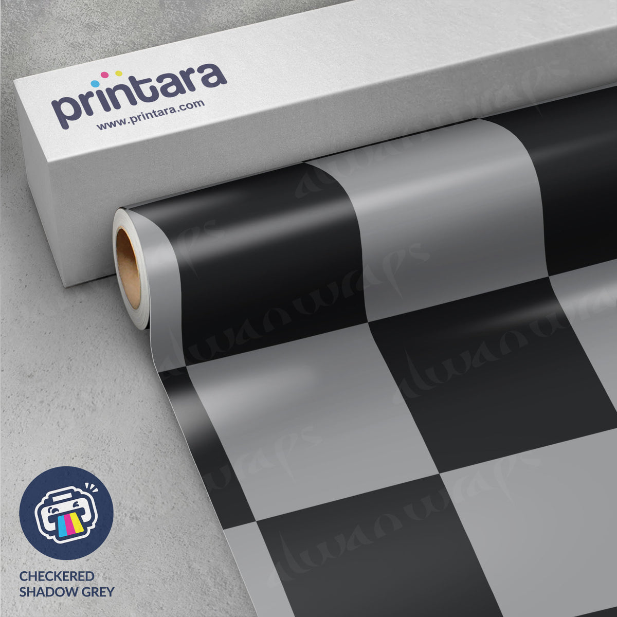 Checkered Shadow Grey Vinyl Wrap