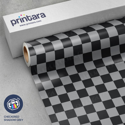 Checkered Shadow Grey Vinyl Wrap
