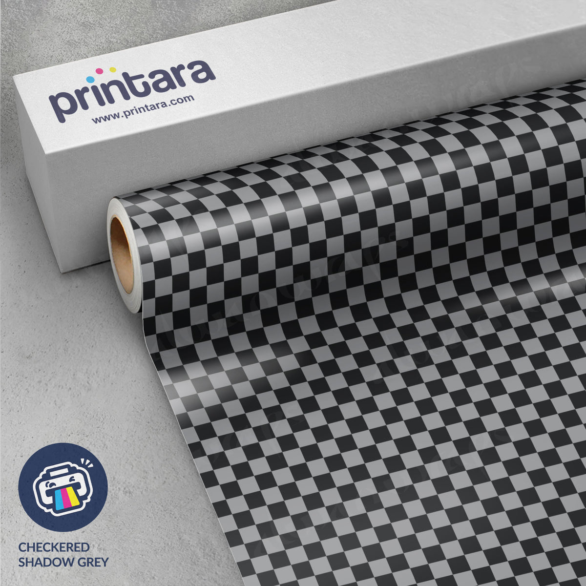 Checkered Shadow Grey Vinyl Wrap