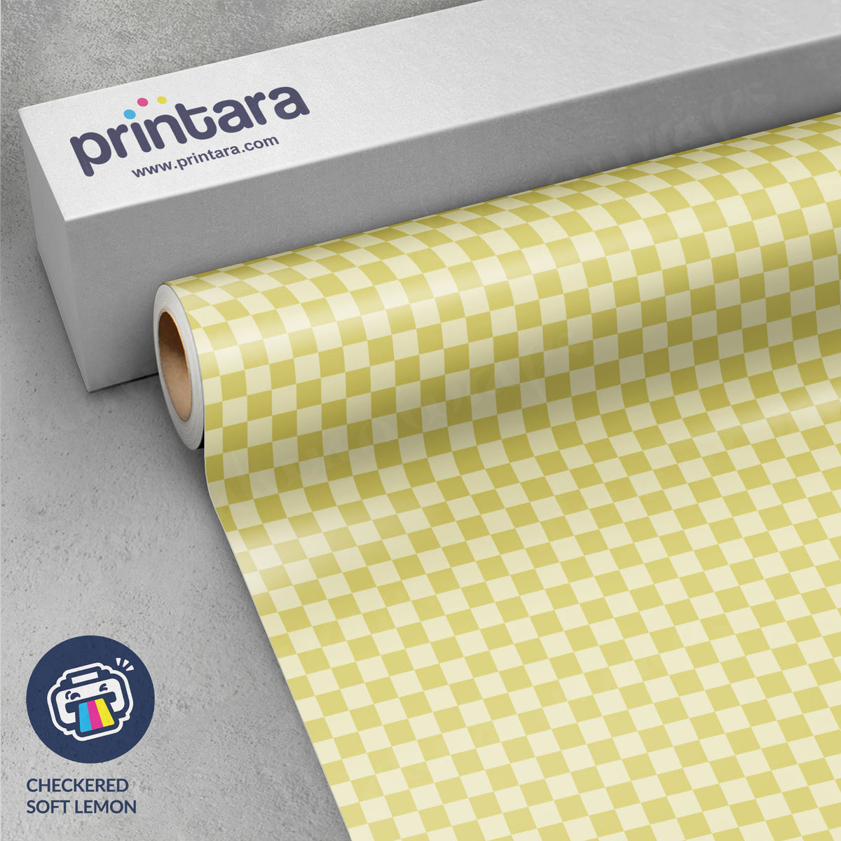 Checkered Soft Lemon Vinyl Wrap