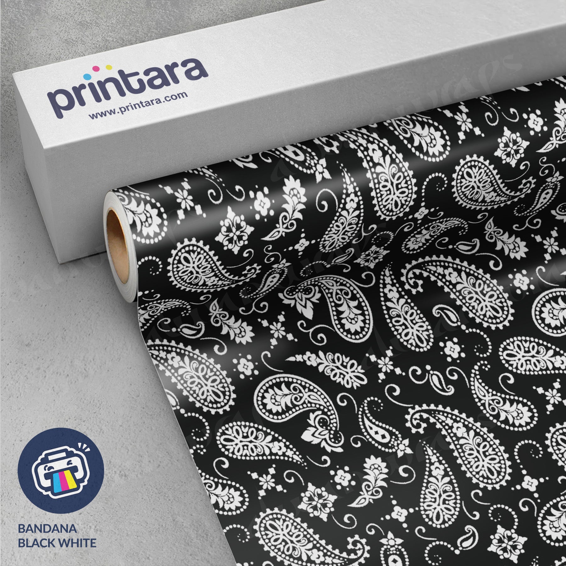 Bandana Black & White Vinyl Wrap