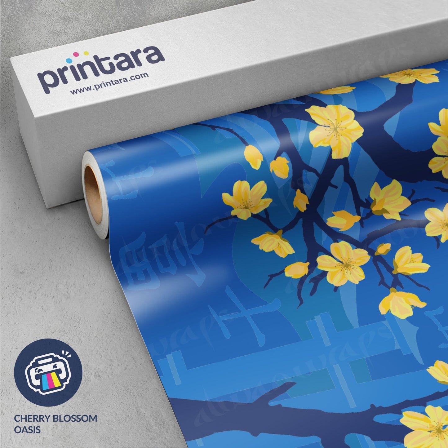 Printara Cherry Blossom Oasis Vinyl Wrap | Blowout Stock | Matte Finish | Avery Dennison Media | 5ft x 45ft | 975700