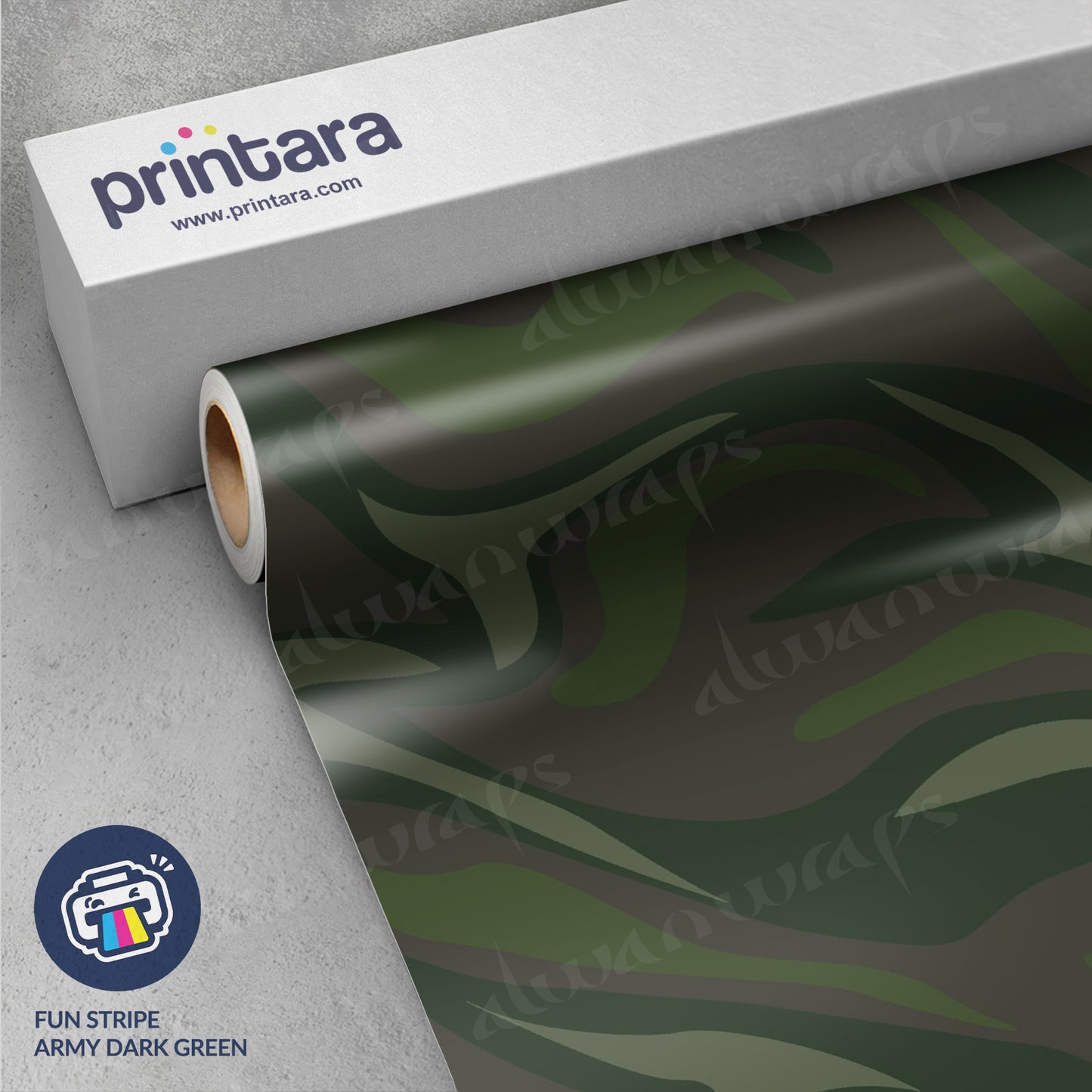 Fun Stripe Army Dark Green Vinyl Wrap