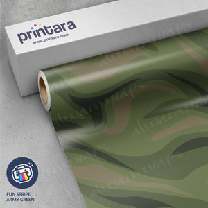 Fun Stripe Army Green Vinyl Wrap