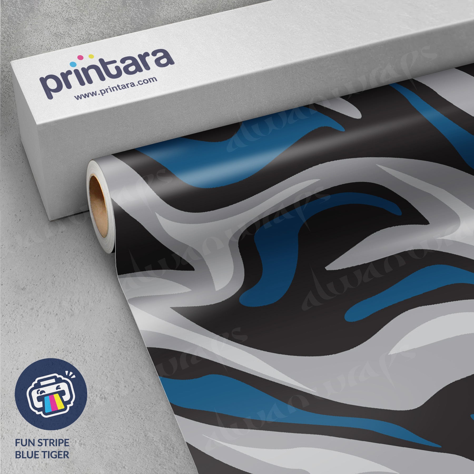 Fun Stripe Blue Tiger Vinyl Wrap