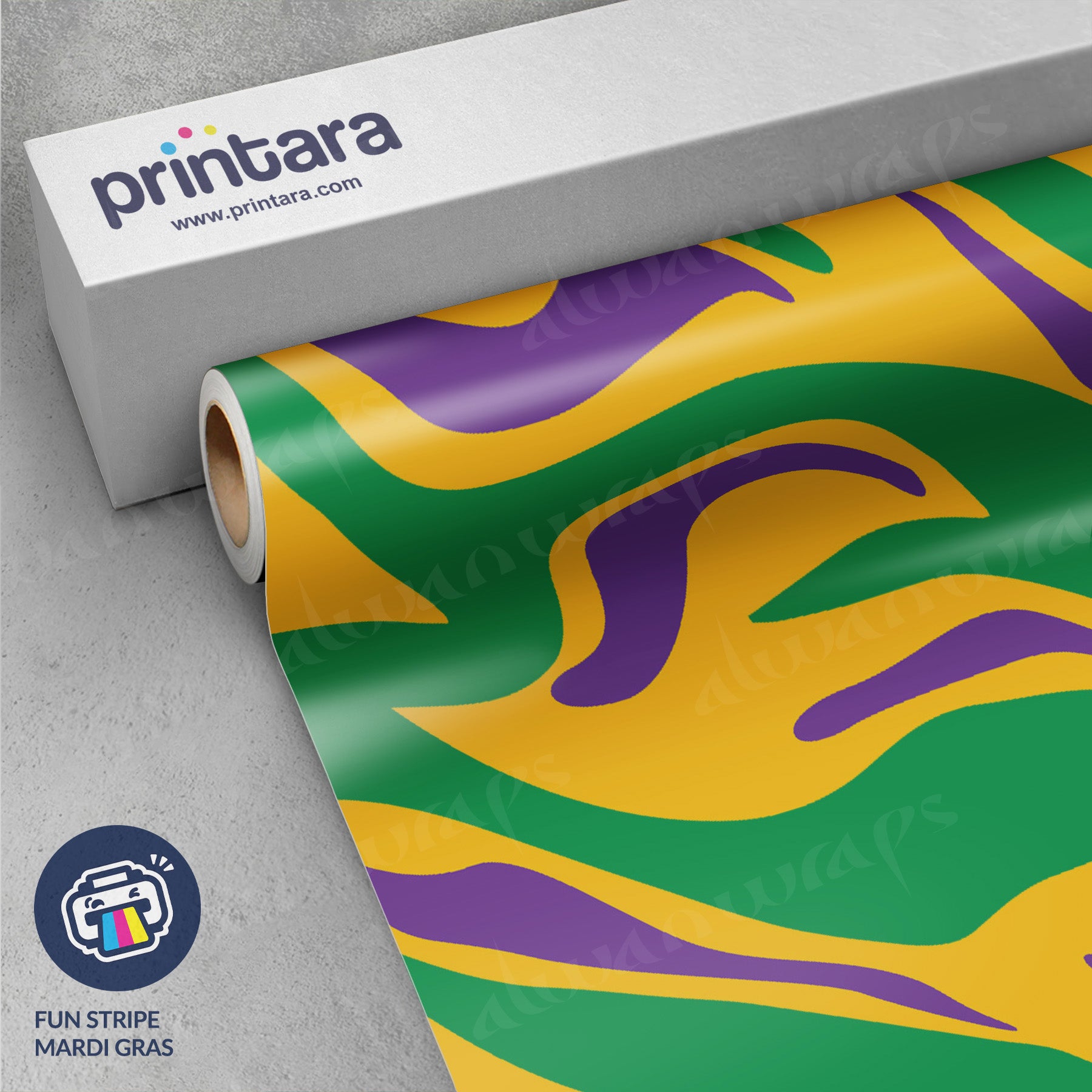 Fun Stripe Mardi Gras Vinyl Wrap