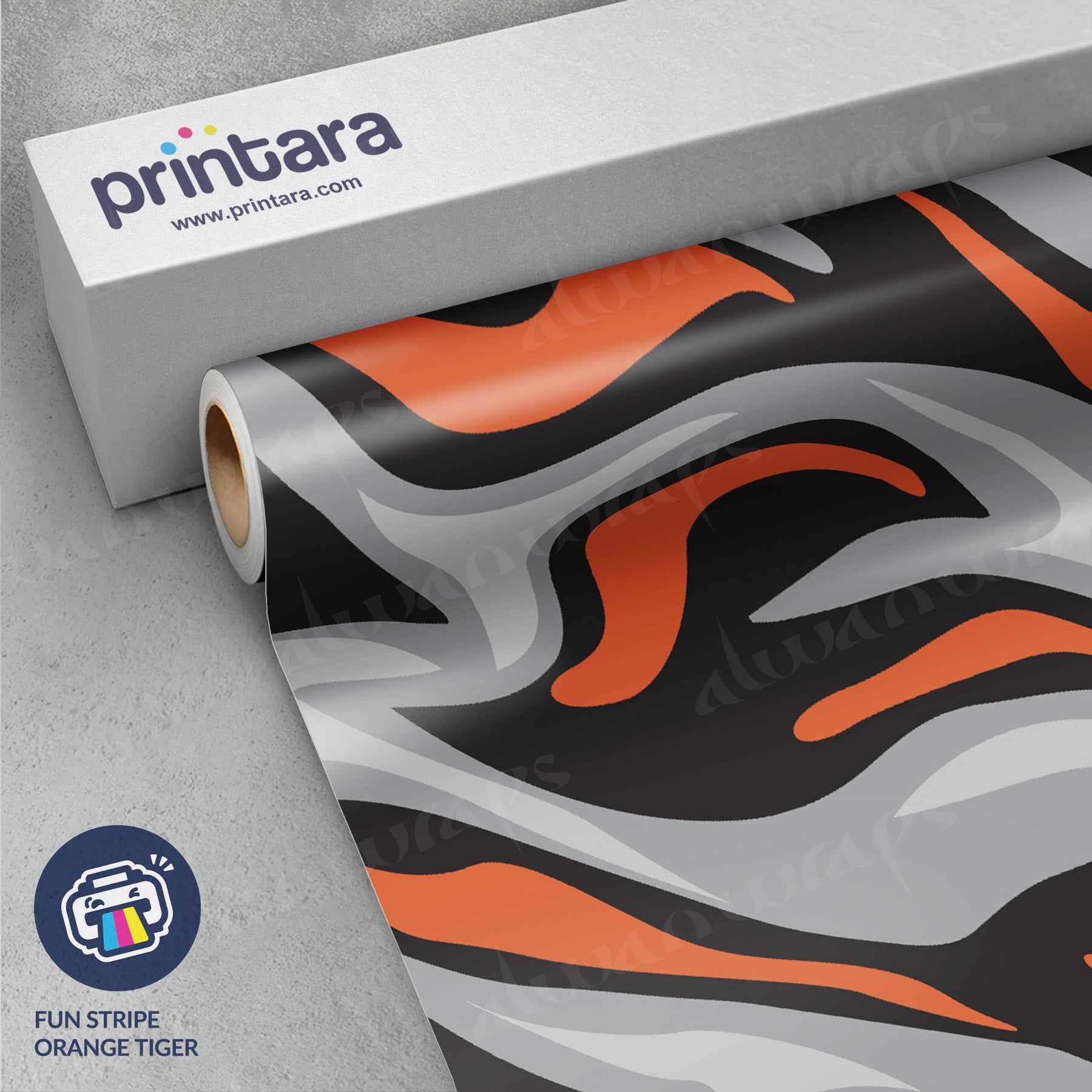 Fun Stripe Orange Tiger Vinyl Wrap