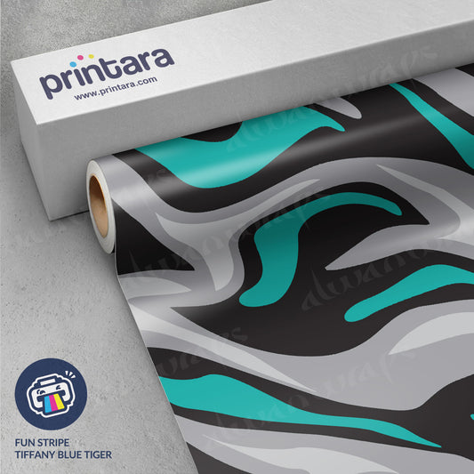Fun Stripe Tiffany Blue Tiger Vinyl Wrap