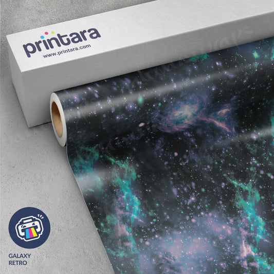 Printara Galaxy Retro Vinyl Wrap | Blowout Stock | Satin Finish | Avery Dennison Media | 5ft x 2ft | 389142