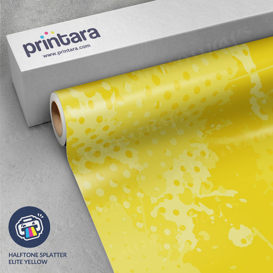 Halftone Splatter Elite Yellow Vinyl Wrap