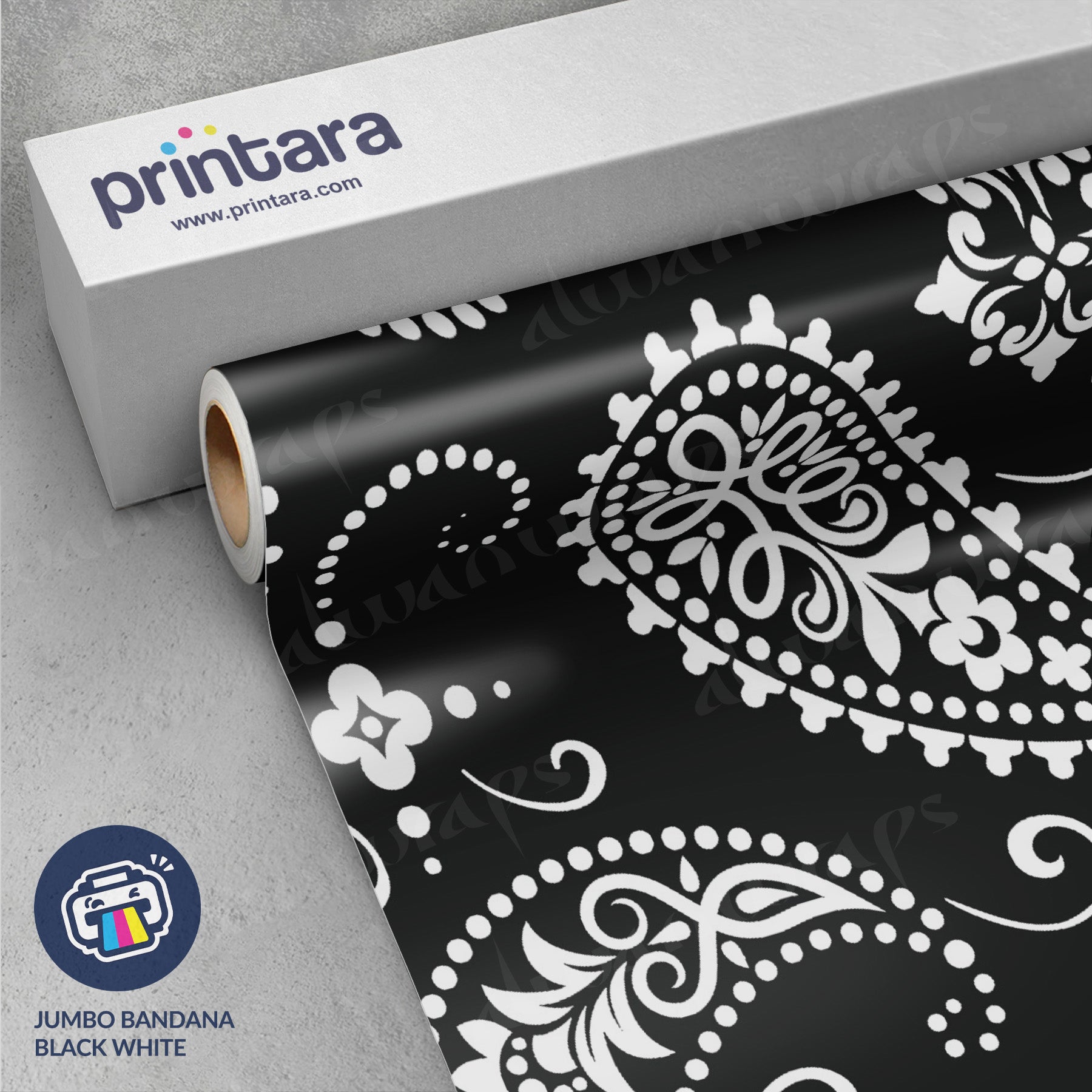 Jumbo Bandana Black & White Vinyl Wrap