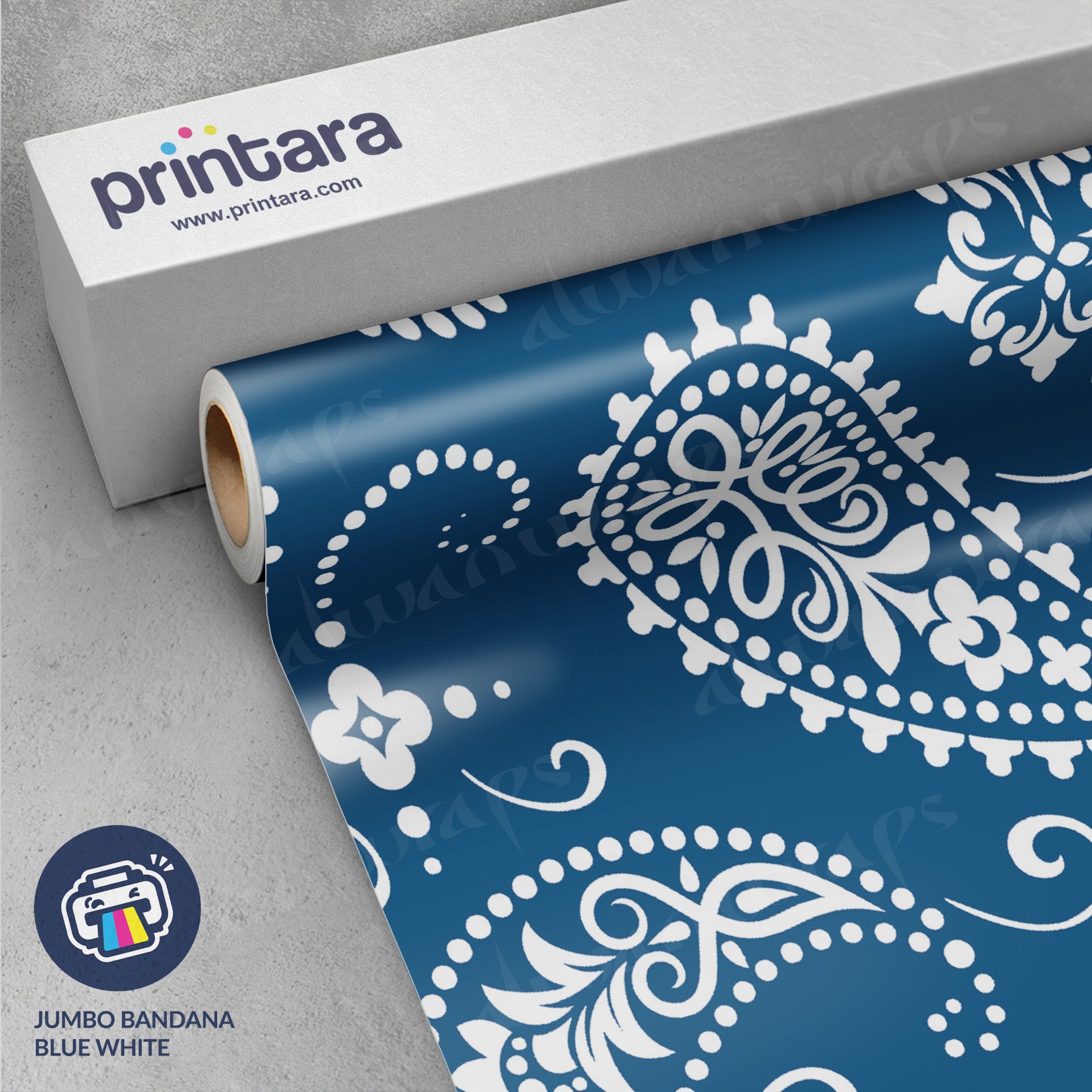 Jumbo Bandana Blue & White Vinyl Wrap