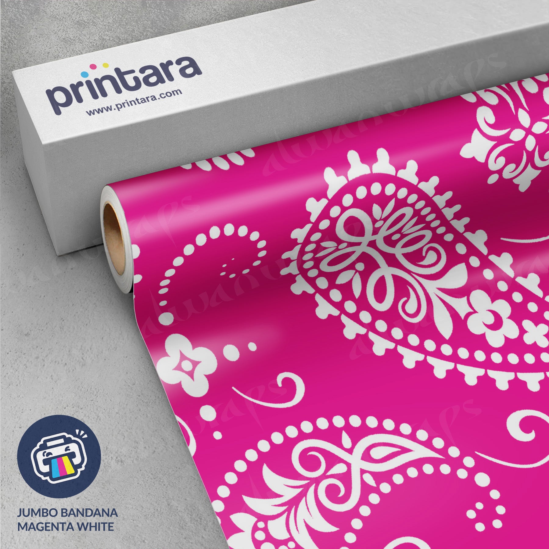 Jumbo Bandana Magenta & White Vinyl Wrap