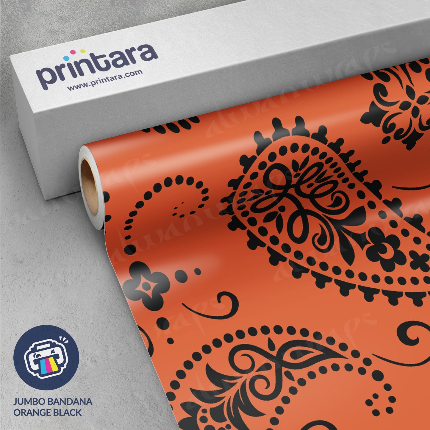 Jumbo Bandana Orange & Black Vinyl Wrap