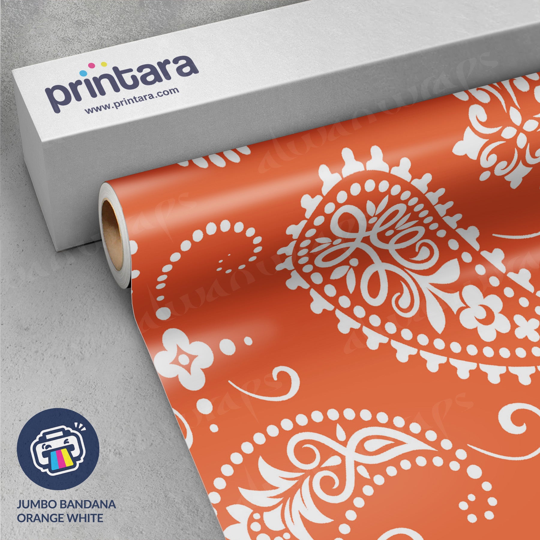 Jumbo Bandana Orange & White Vinyl Wrap