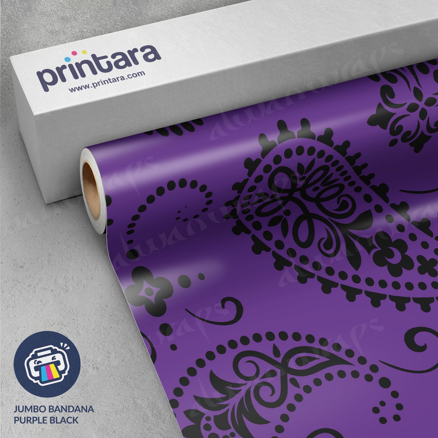 Jumbo Bandana Purple & Black Vinyl Wrap