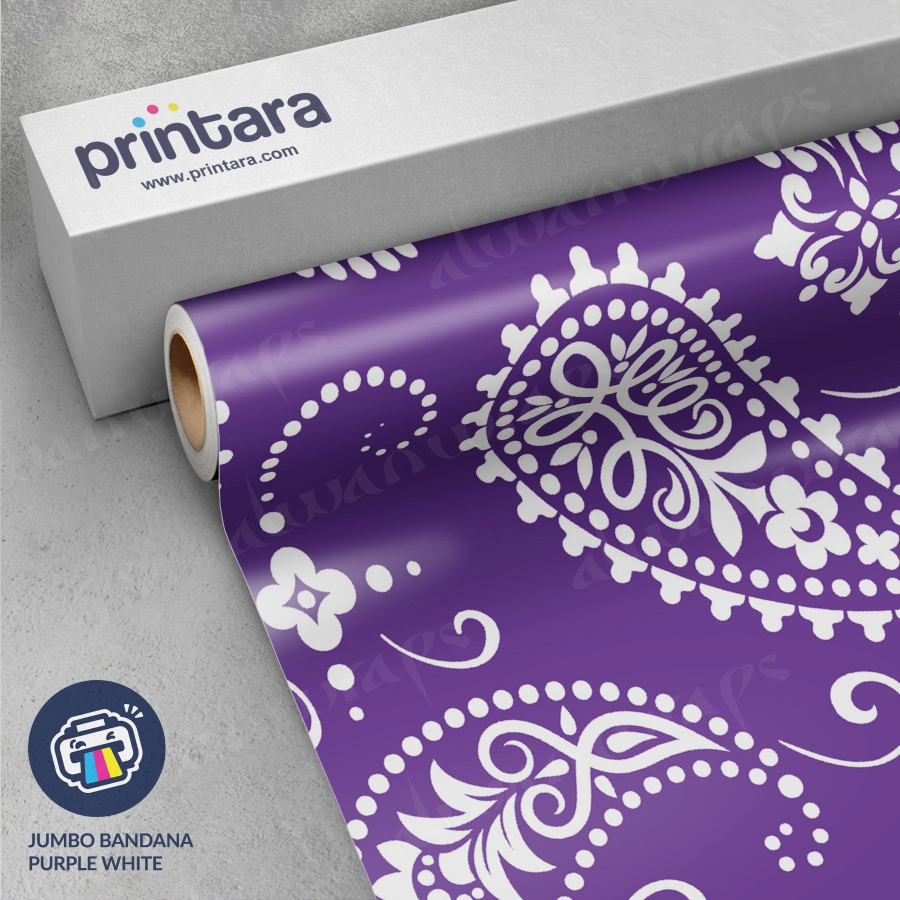 Jumbo Bandana Purple & White Vinyl Wrap