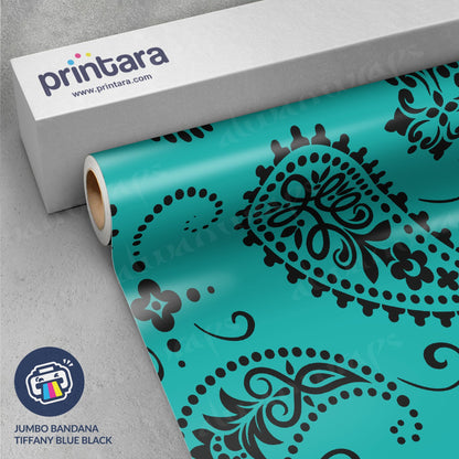 Jumbo Bandana Tiffany Blue & Black Vinyl Wrap