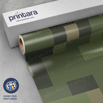 Jumbo Pixel Army Green Vinyl Wrap