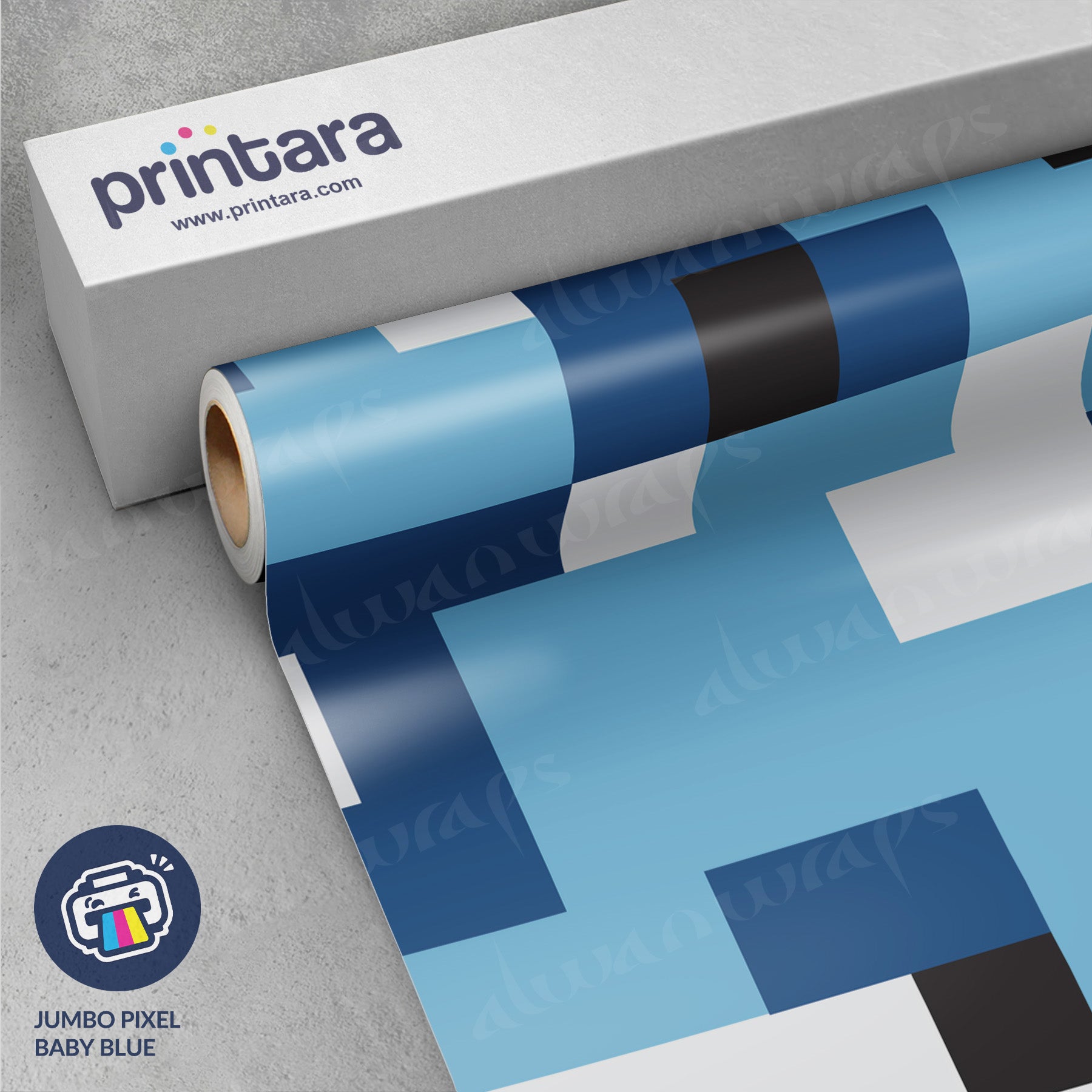 Jumbo Pixel Baby Blue Vinyl Wrap