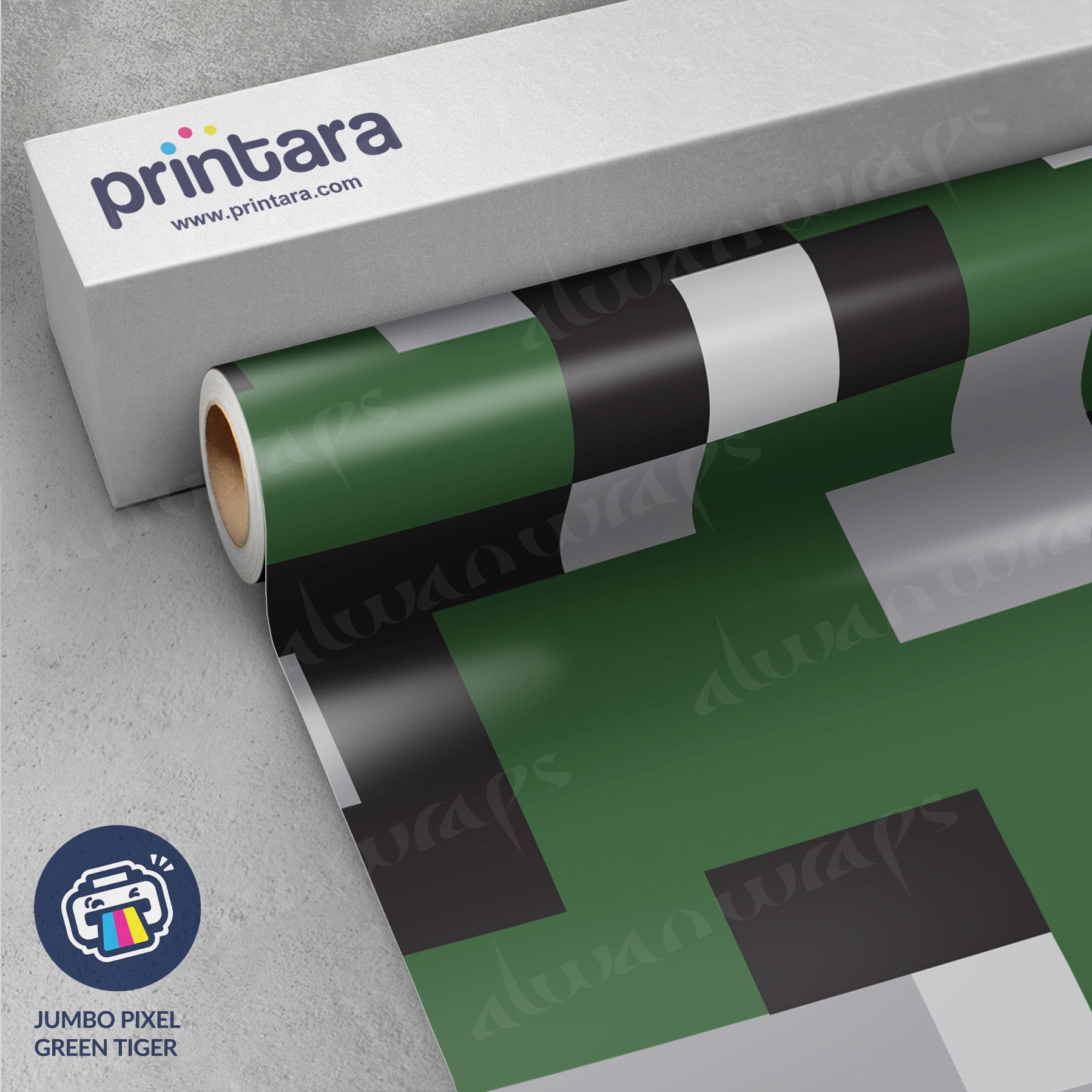 Jumbo Pixel Green Tiger Vinyl Wrap