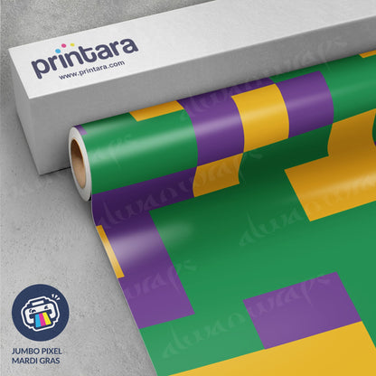 Jumbo Pixel Mardi Gras Vinyl Wrap