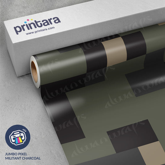 Jumbo Pixel Militant Charcoal Vinyl Wrap