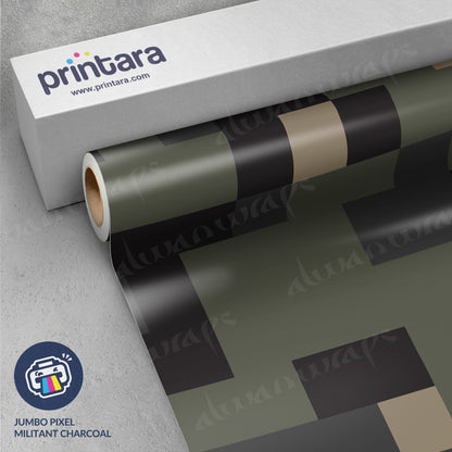 Jumbo Pixel Militant Charcoal Vinyl Wrap