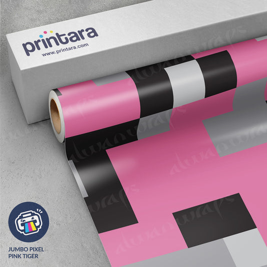 Jumbo Pixel Pink Tiger Vinyl Wrap