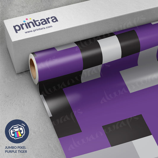Jumbo Pixel Purple Tiger Vinyl Wrap