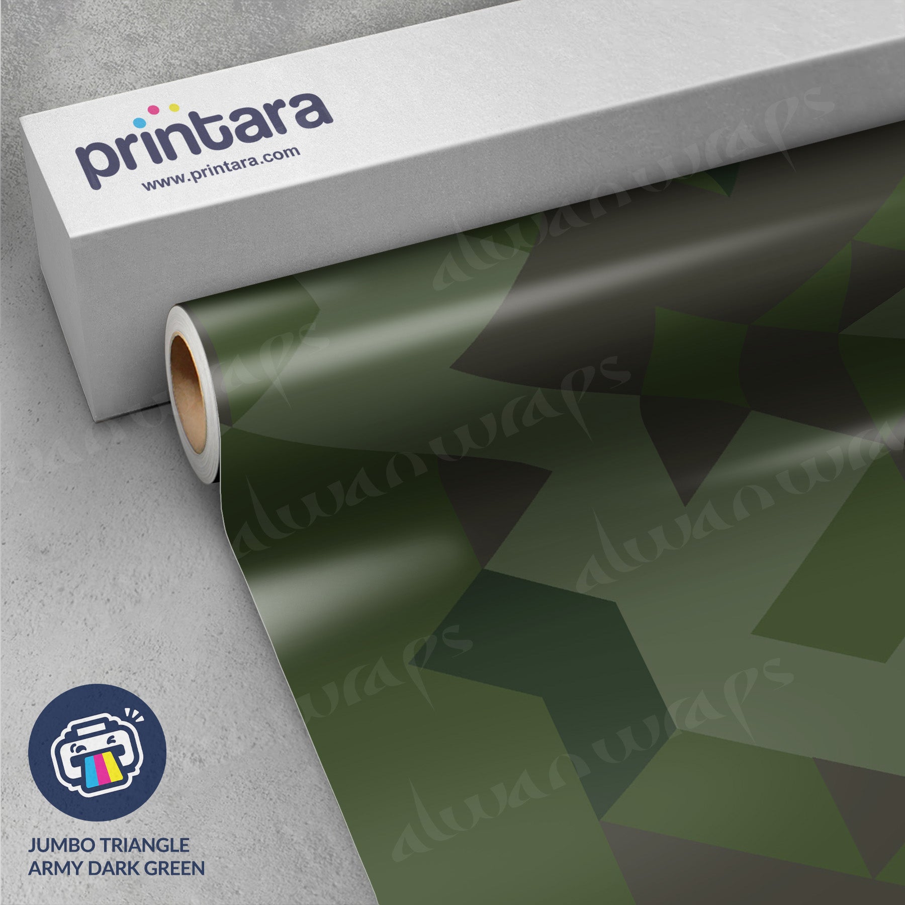 Jumbo Triangle Army Dark Green Vinyl Wrap