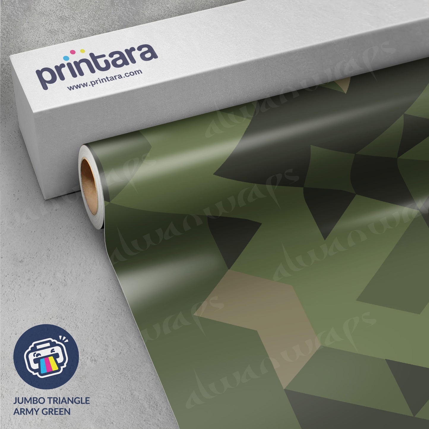 Jumbo Triangle Army Green Vinyl Wrap