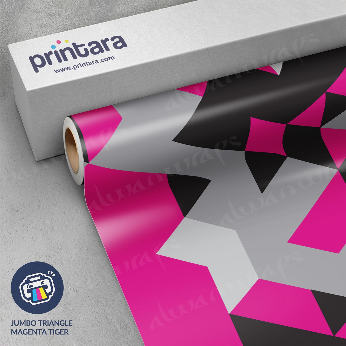 Jumbo Triangle Magenta Tiger Vinyl Wrap