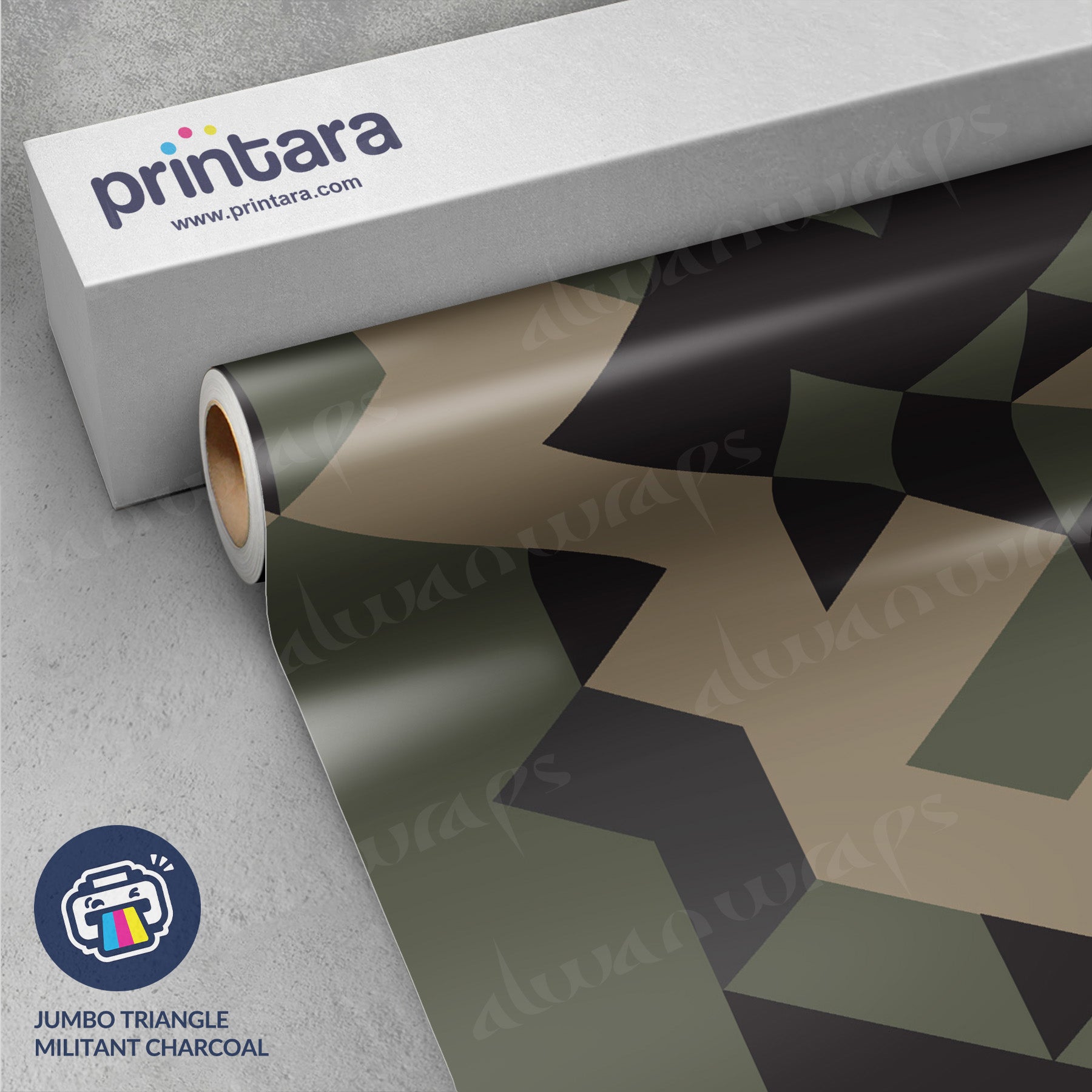 Jumbo Triangle Militant Charcoal Vinyl Wrap