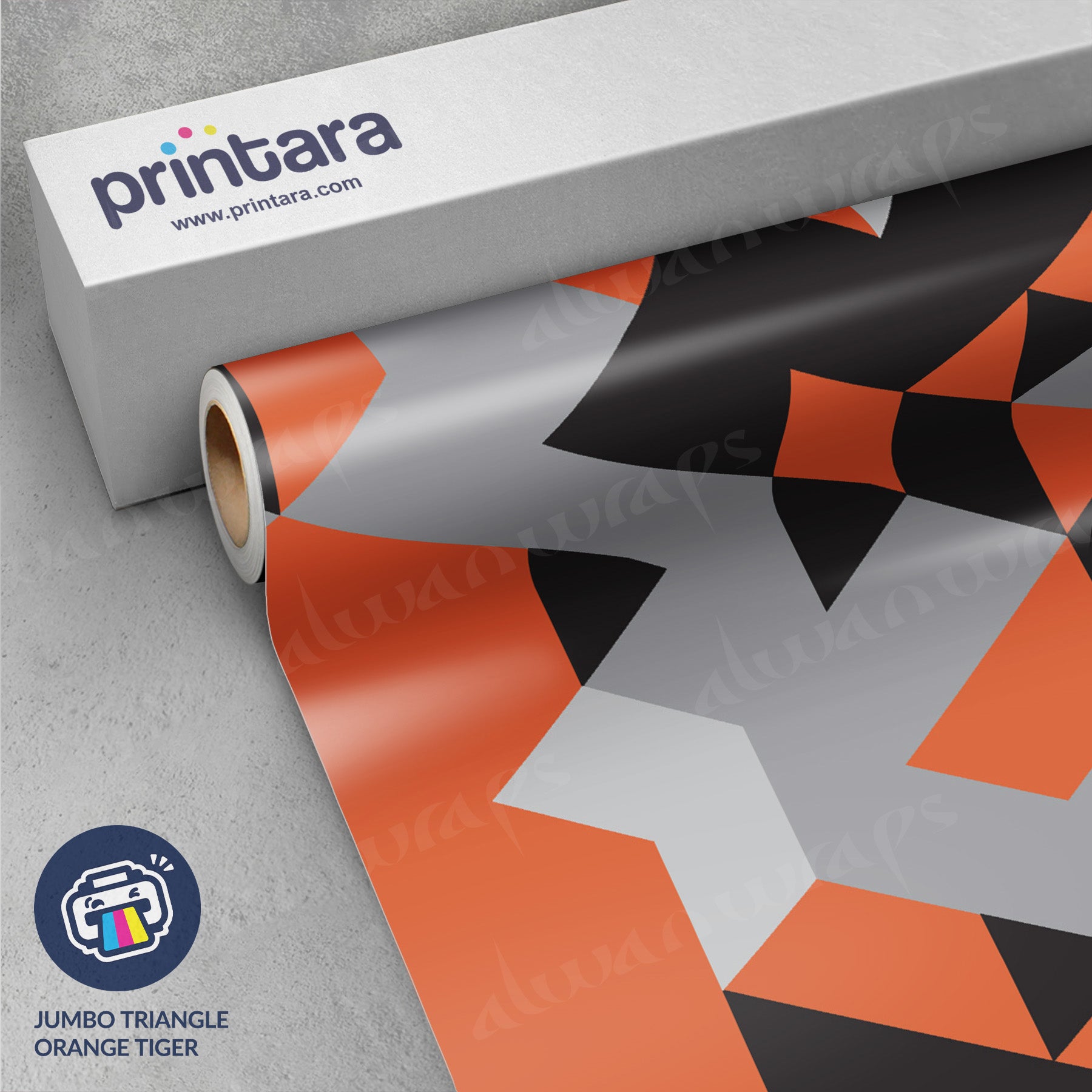 Jumbo Triangle Orange Tiger Vinyl Wrap