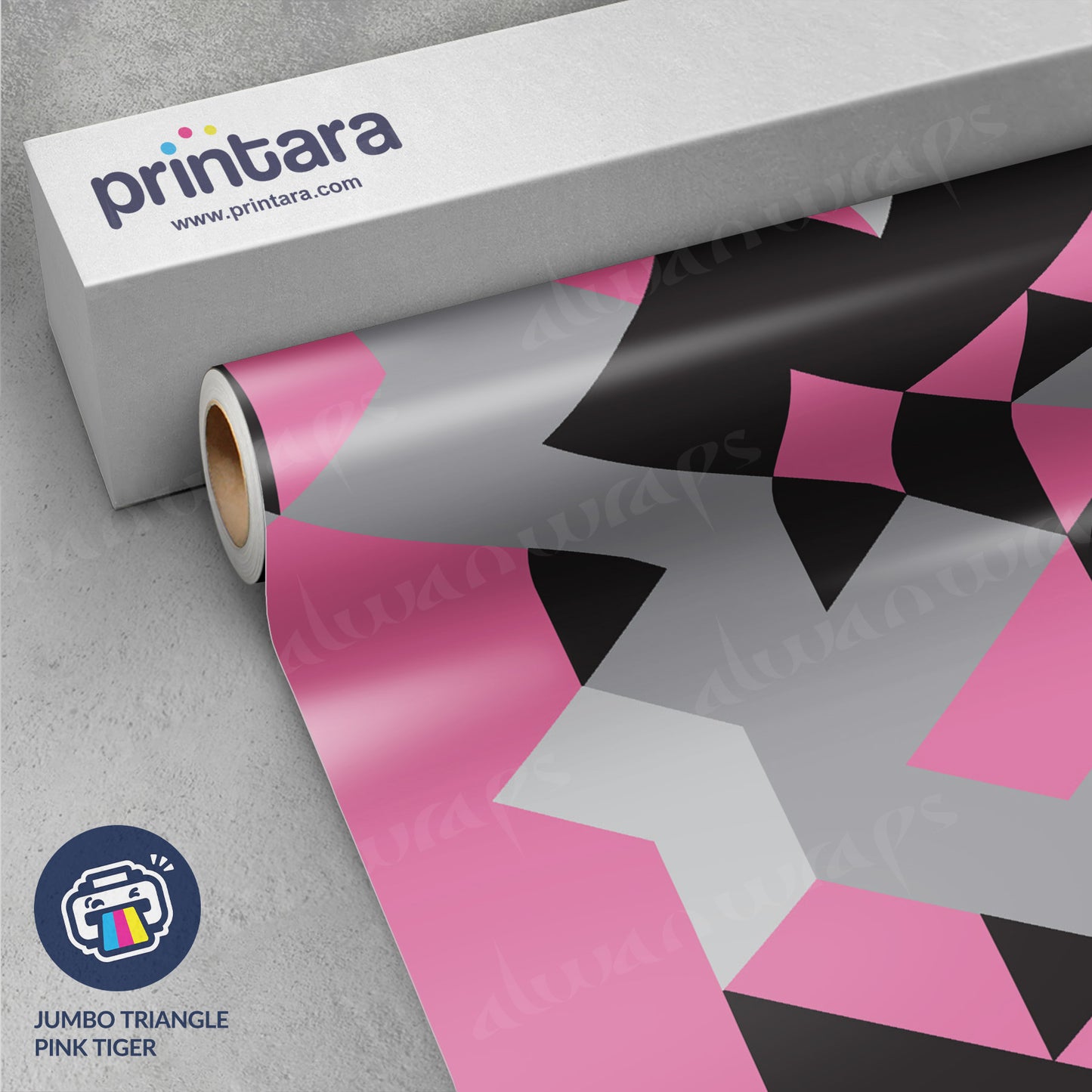 Jumbo Triangle Pink Tiger Vinyl Wrap