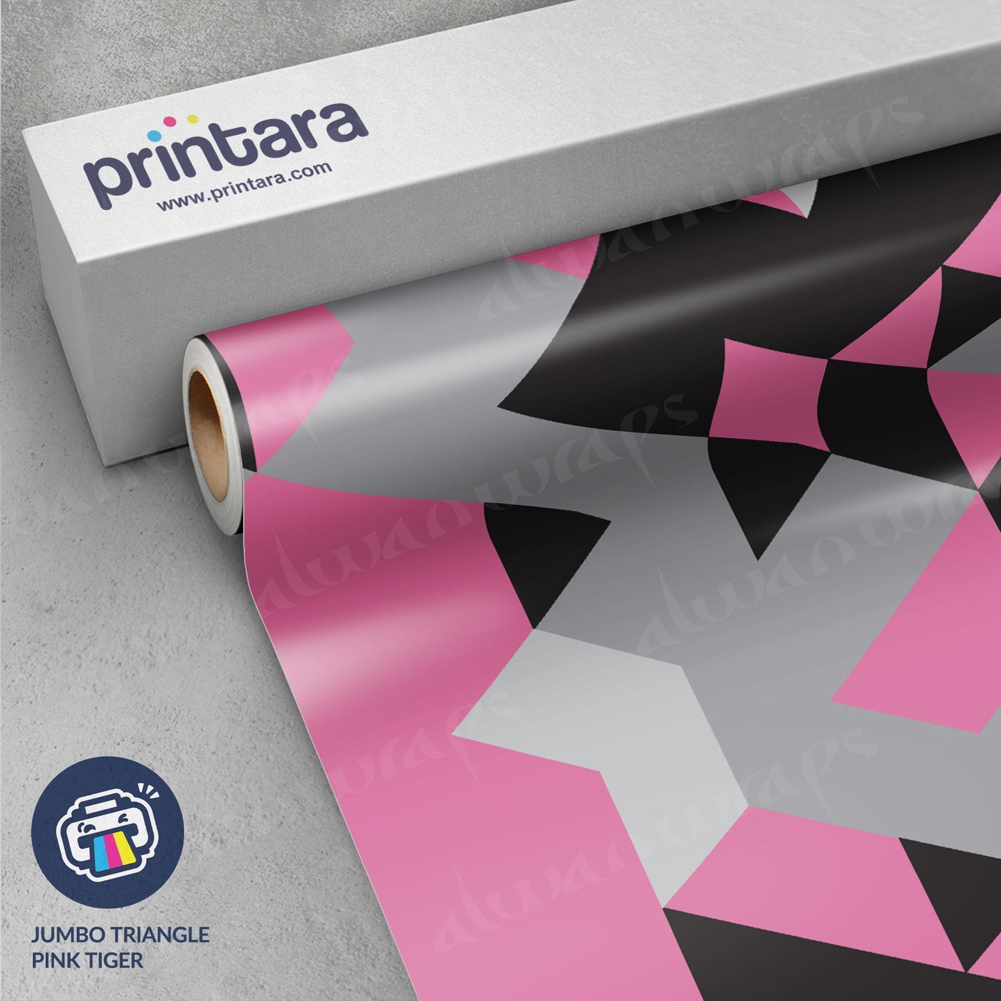 Jumbo Triangle Pink Tiger Vinyl Wrap