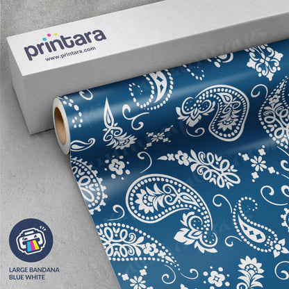 Large Bandana Blue & White Vinyl Wrap