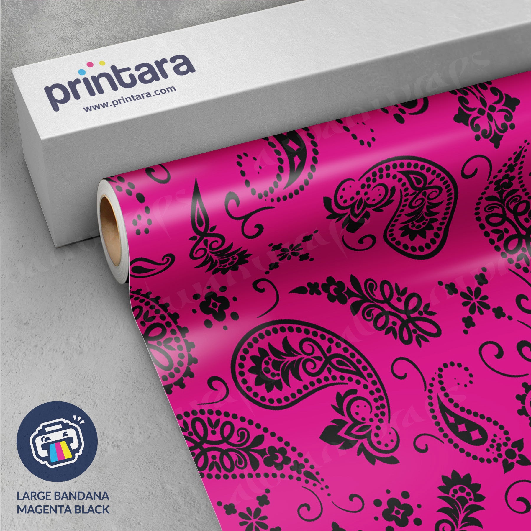 Large Bandana Magenta & Black Vinyl Wrap