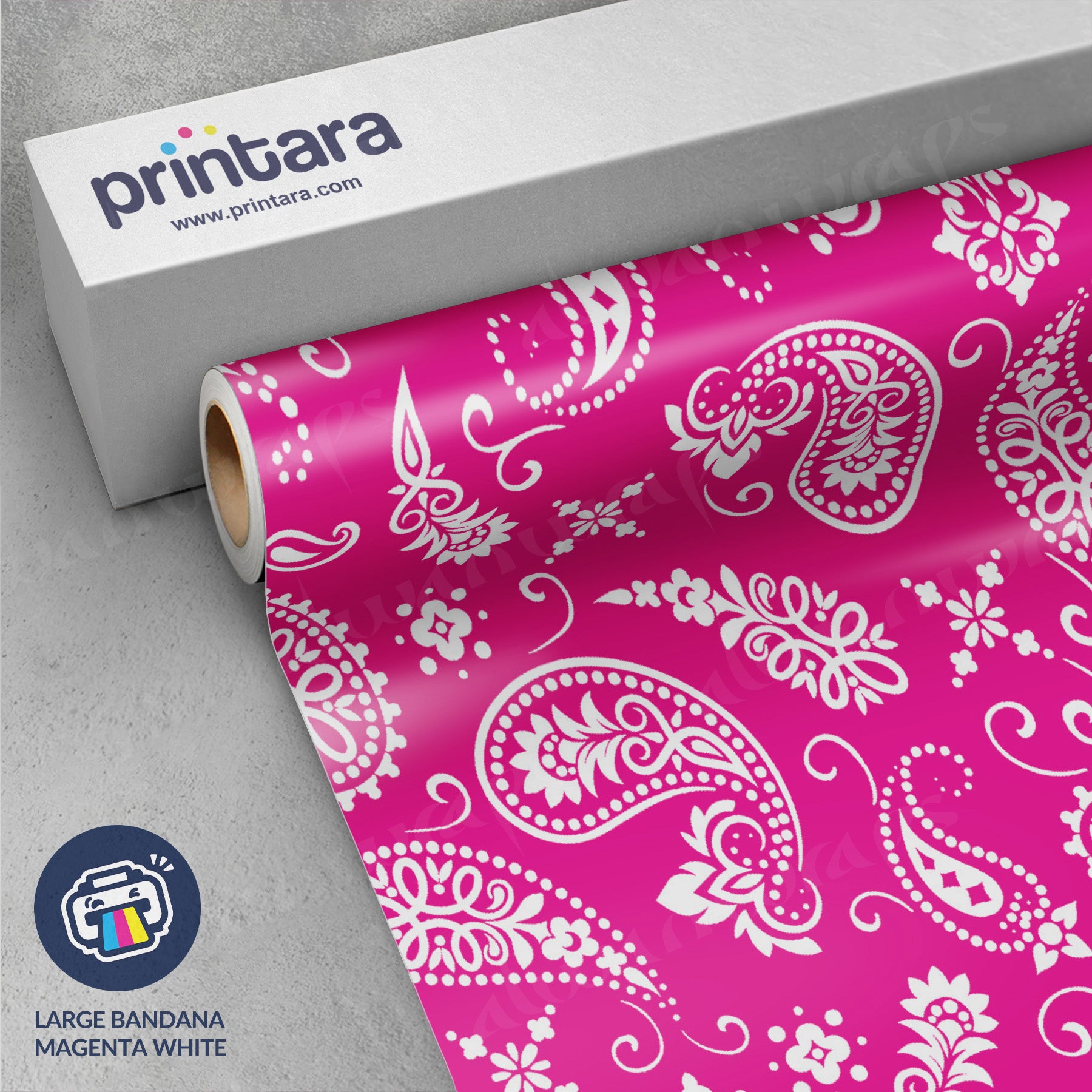 Large Bandana Magenta & White Vinyl Wrap