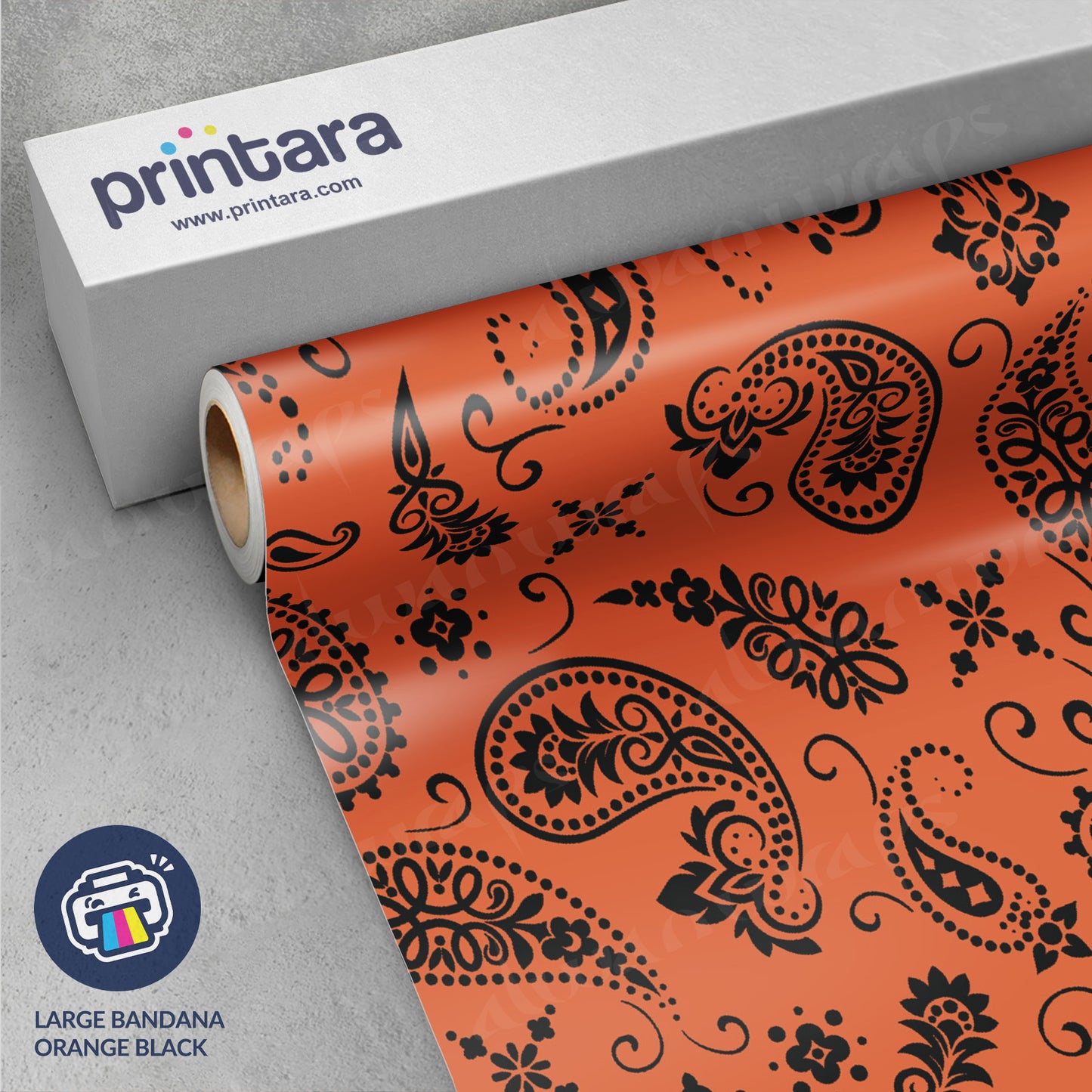 Large Bandana Orange & Black Vinyl Wrap