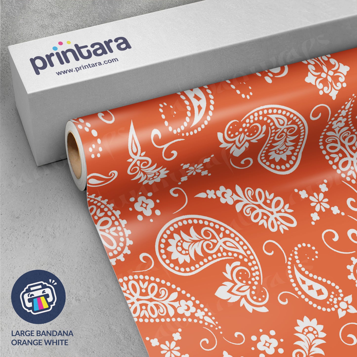 Large Bandana Orange & White Vinyl Wrap