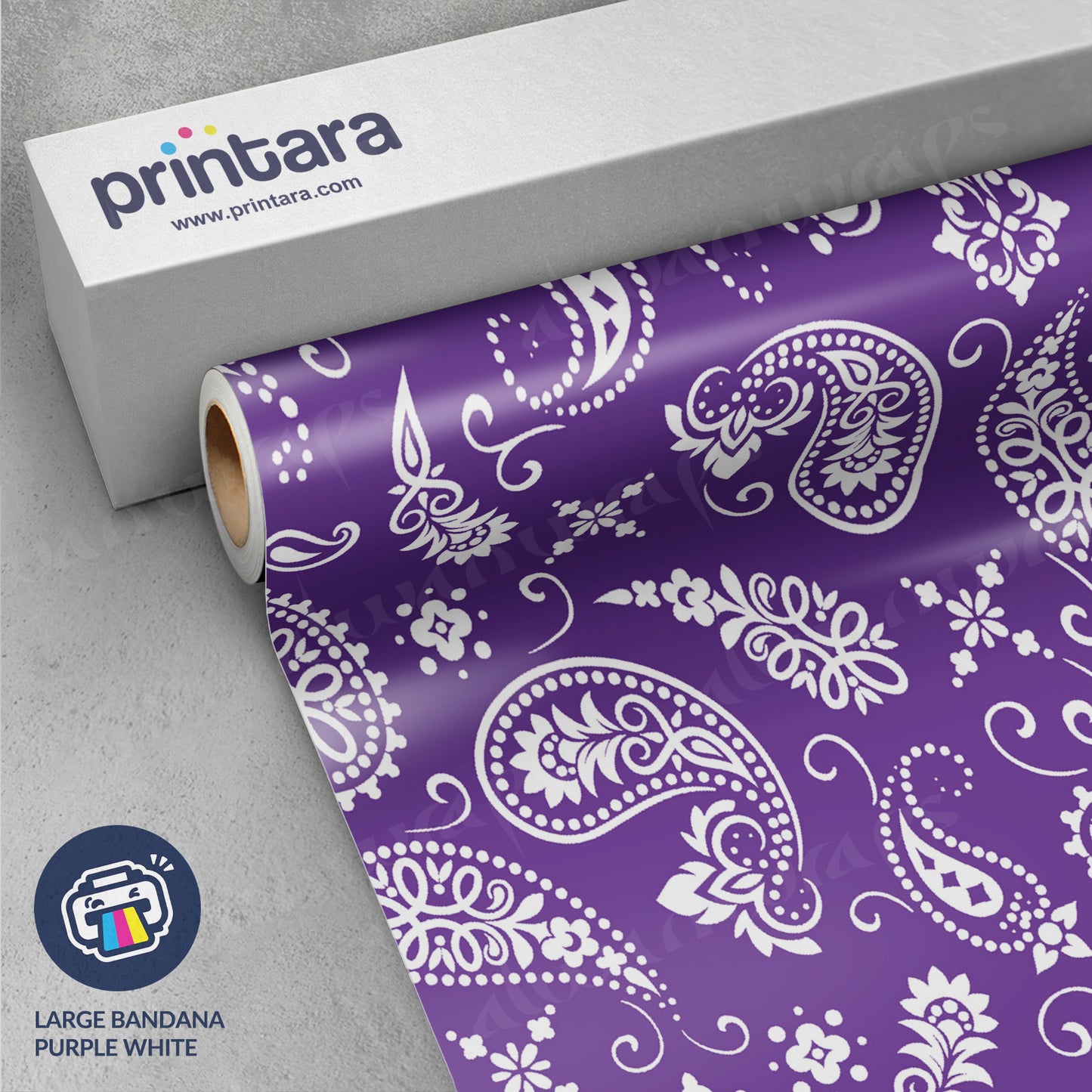 Large Bandana Purple & White Vinyl Wrap