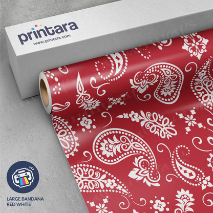 Large Bandana Red & White Vinyl Wrap