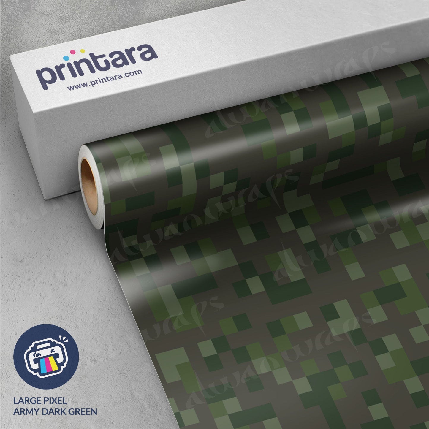 Large Pixel Army Dark Green Vinyl Wrap
