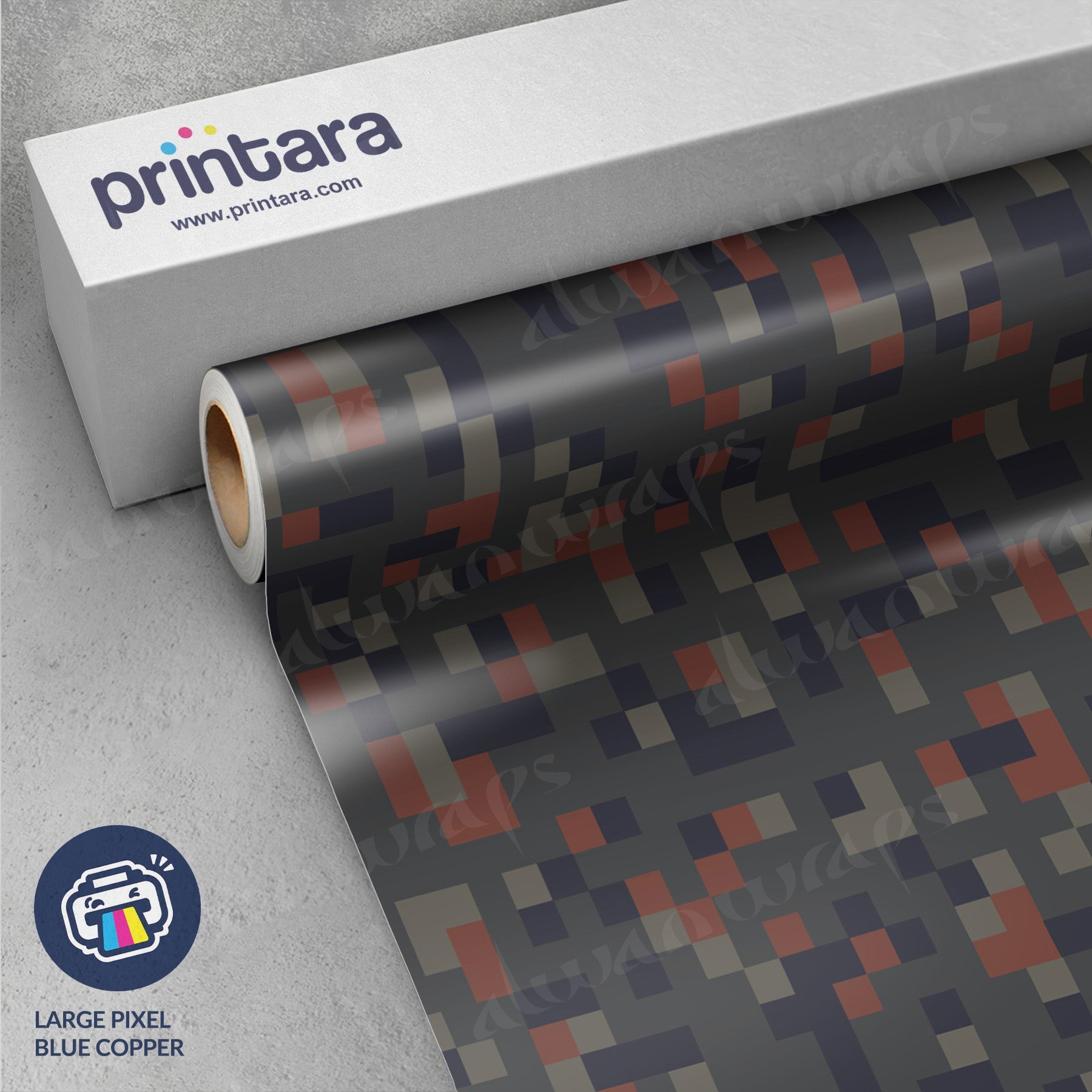 Large Pixel Blue Copper Vinyl Wrap